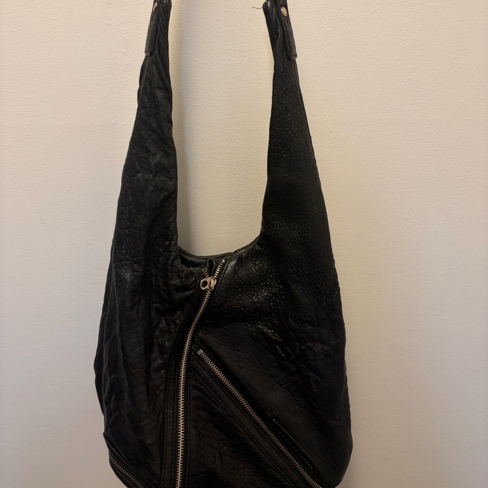 Black Leather Hobo Bag